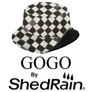 GOGO by ShedRain Black & White Checkered Reversible Bucket Hat